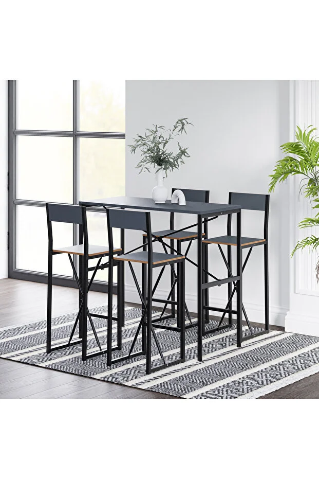 4 Kişilik Bar Masa Bar Sandalye Yemek Masa Sandalye Takımı